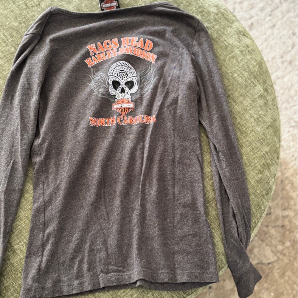 Harley-Davidson Charcoal Long Sleeve Shirt with Colorful Graphic